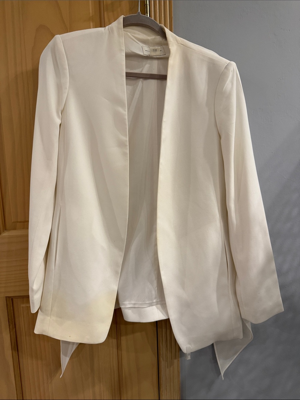 Club Monaco White Open Front Drape Blazer Jacket Women’s Large